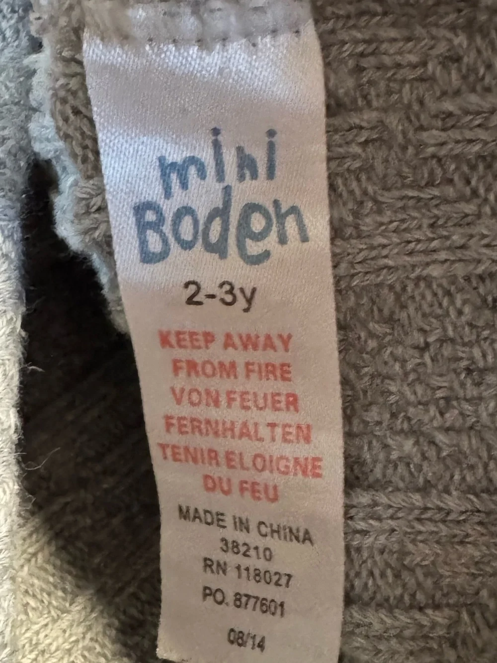 Mini Boden Cream Cable Rib Knit Kids Leggings